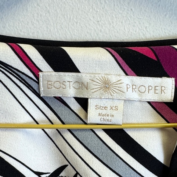 Boston Proper Pink and Black Striped Dress - Picture 2 of 4